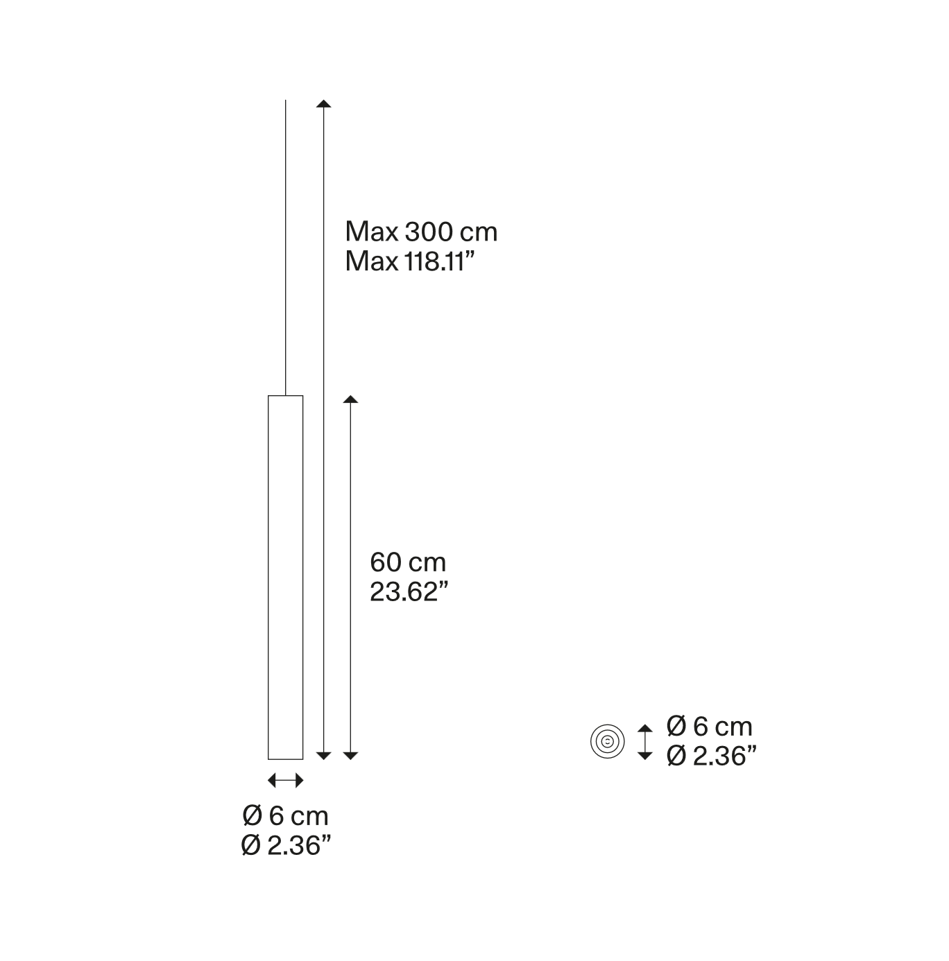 Medium Lodes A-Tube aluminum pendant light for dining rooms, offices and hotels