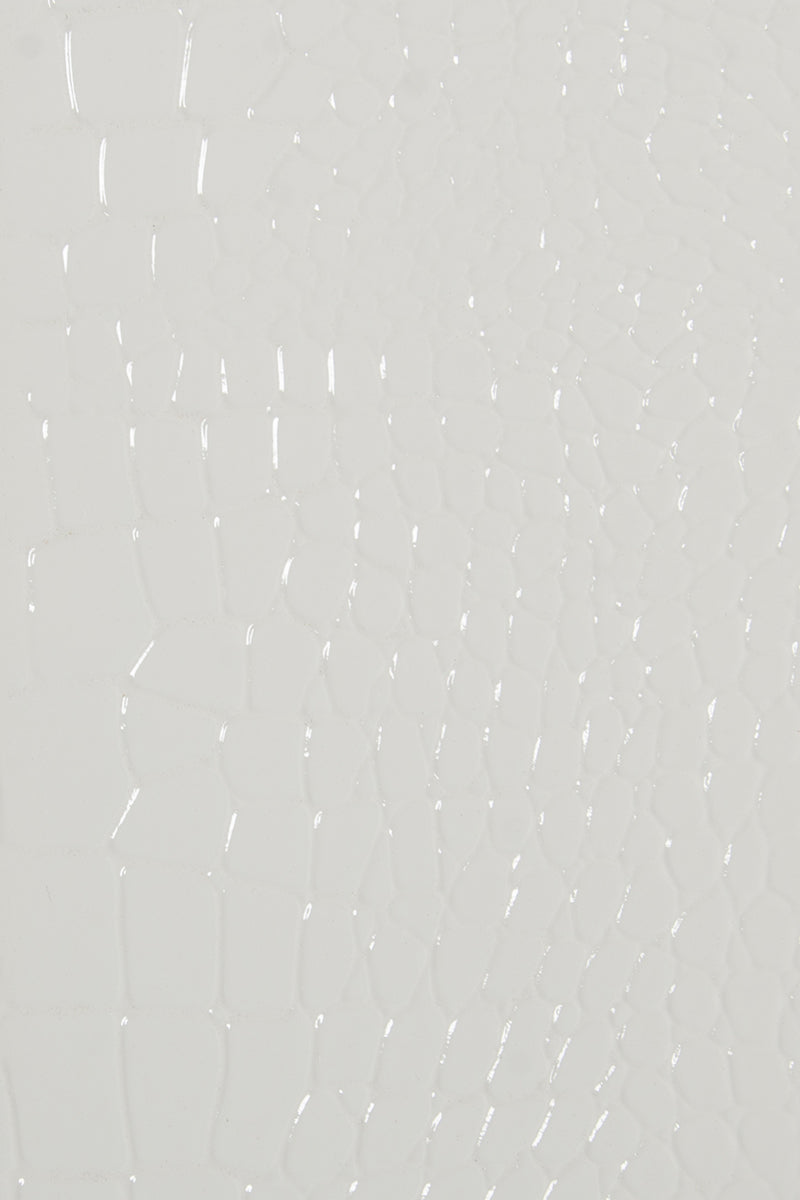 A&X Regal Modern White Crocodile Floor Mirror