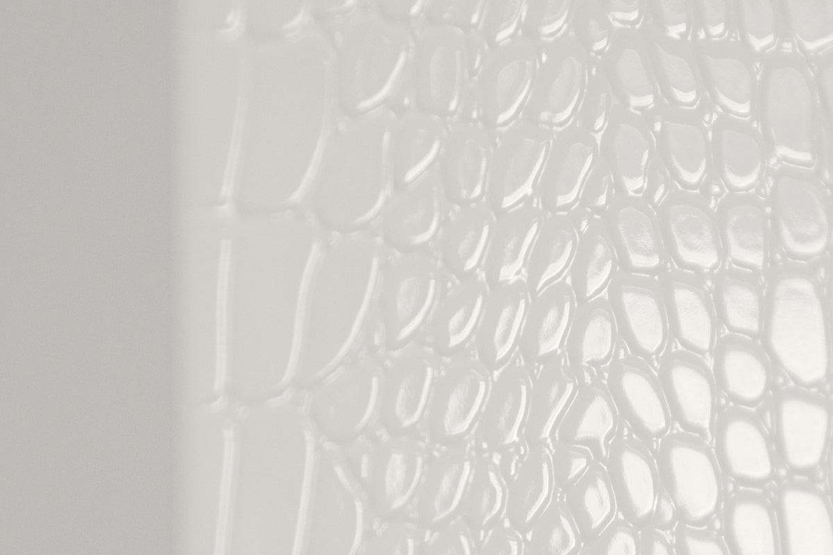 A&X Regal Modern White Crocodile Floor Mirror