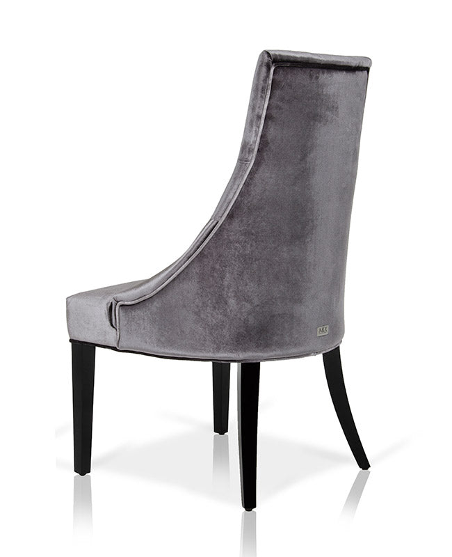 Charlotte Grey Velour Dining Chair Set of 2