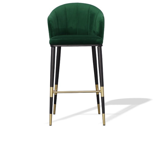 Modrest Adak Modern Glam Green with Black and Gold Barstool