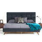 Modrest Addison Mid-Century Modern Grey Fabric and Walnut Bed