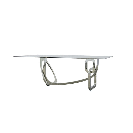 Modrest Adelaide Modern Stainless Steel and Glass Dining Table