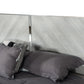 Nova Domus Alexa Italian Modern Grey Bed and 2 Nightstands Set