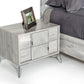 Nova Domus Alexa Italian Modern Grey Bed and 2 Nightstands Set