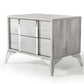 Nova Domus Alexa Italian Modern Grey Bed and 2 Nightstands Set