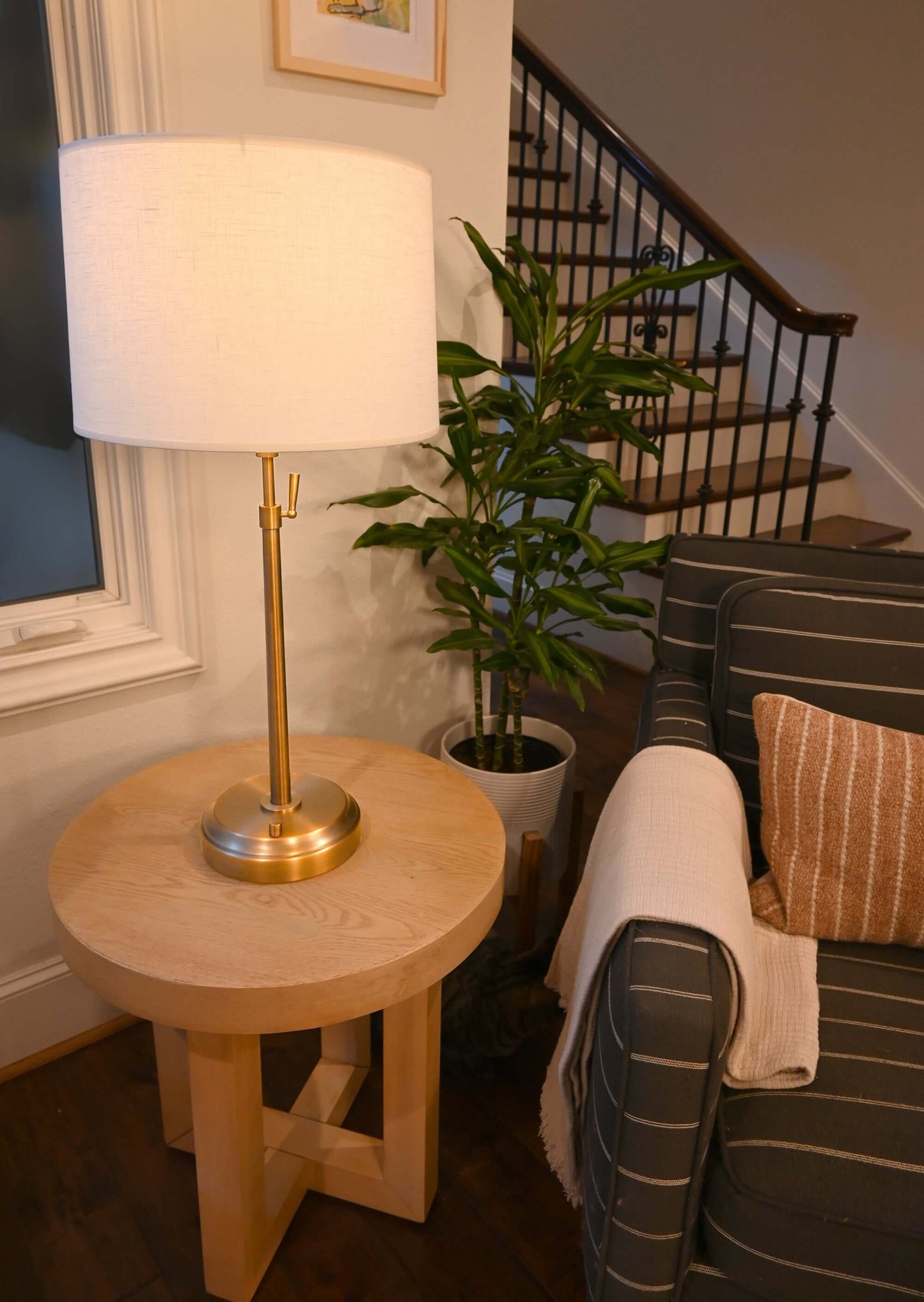 Alexis Rechargeable Table Lamp in Antique Brass