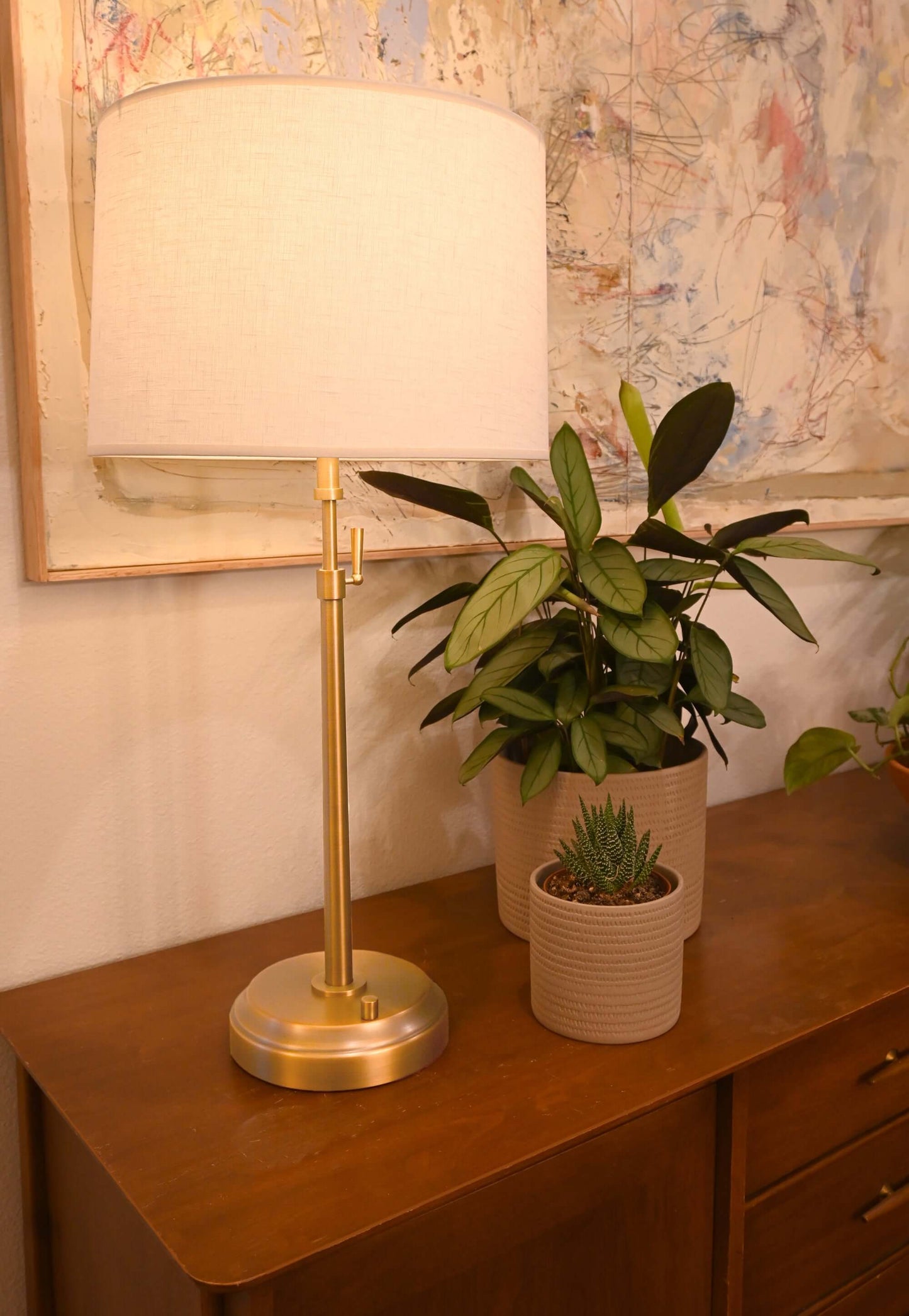Alexis Rechargeable Table Lamp in Antique Brass