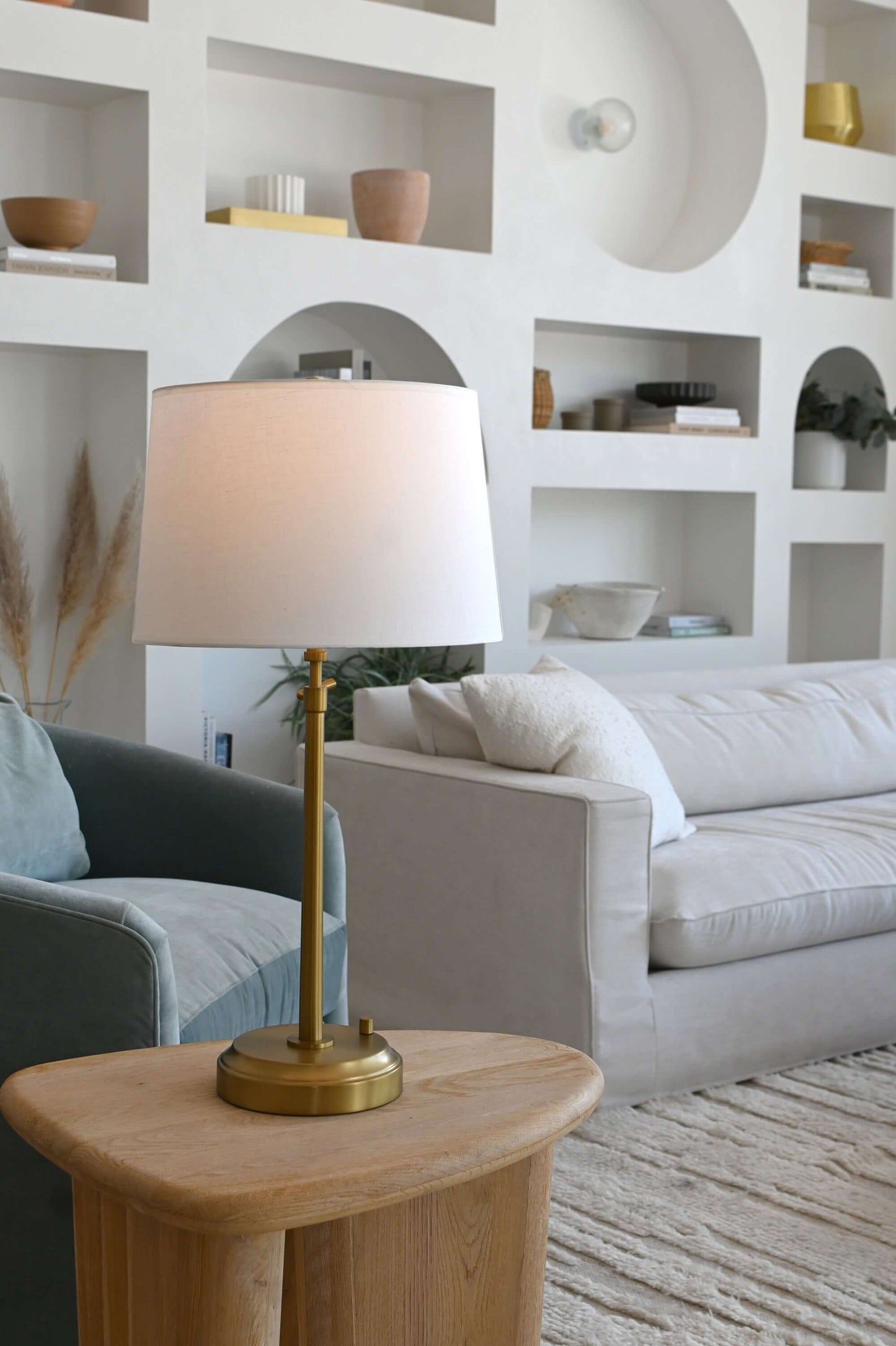 Alexis Rechargeable Table Lamp in Antique Brass