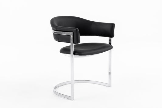 Modrest Allie Contemporary Black Leatherette Dining Chair