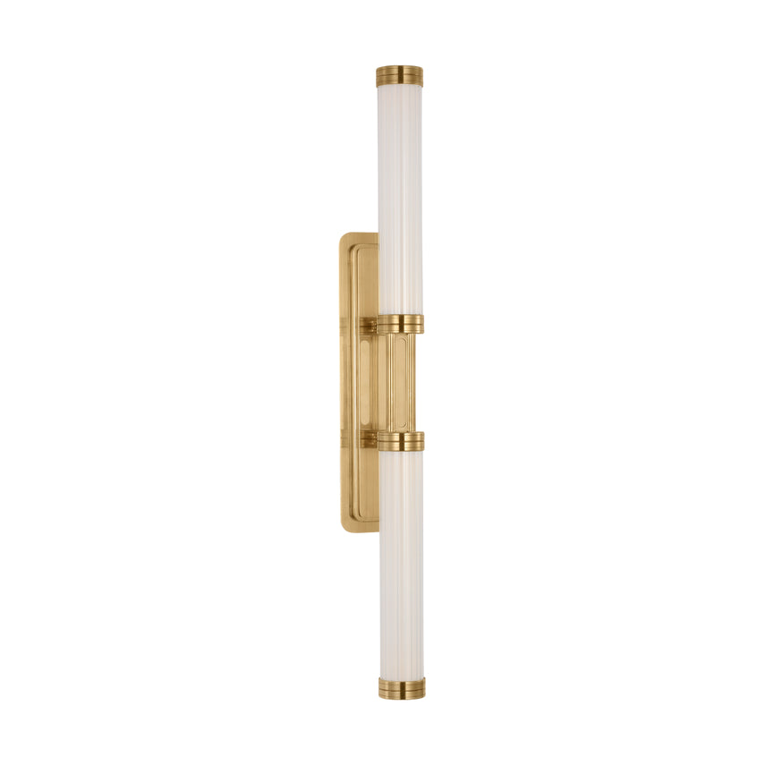 Avroko Alo Extra Large LED Fluted Glass Wall Sconce Natural Brass by Visual & Comfort & Co