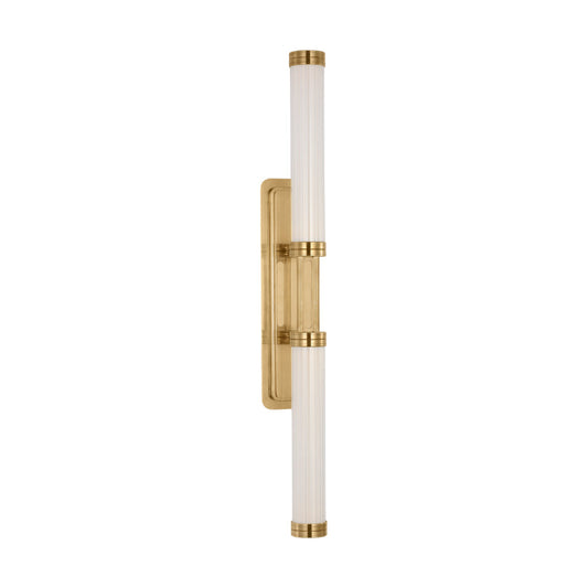 Avroko Alo Extra Large LED Fluted Glass Wall Sconce Natural Brass by Visual & Comfort & Co