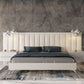 Nova Domus Angela Eastern King Italian Modern White Eco Leather Bed with Nightstands and Wings