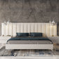 Nova Domus Angela Eastern King Italian Modern White Eco Leather Bed with Nightstands and Wings