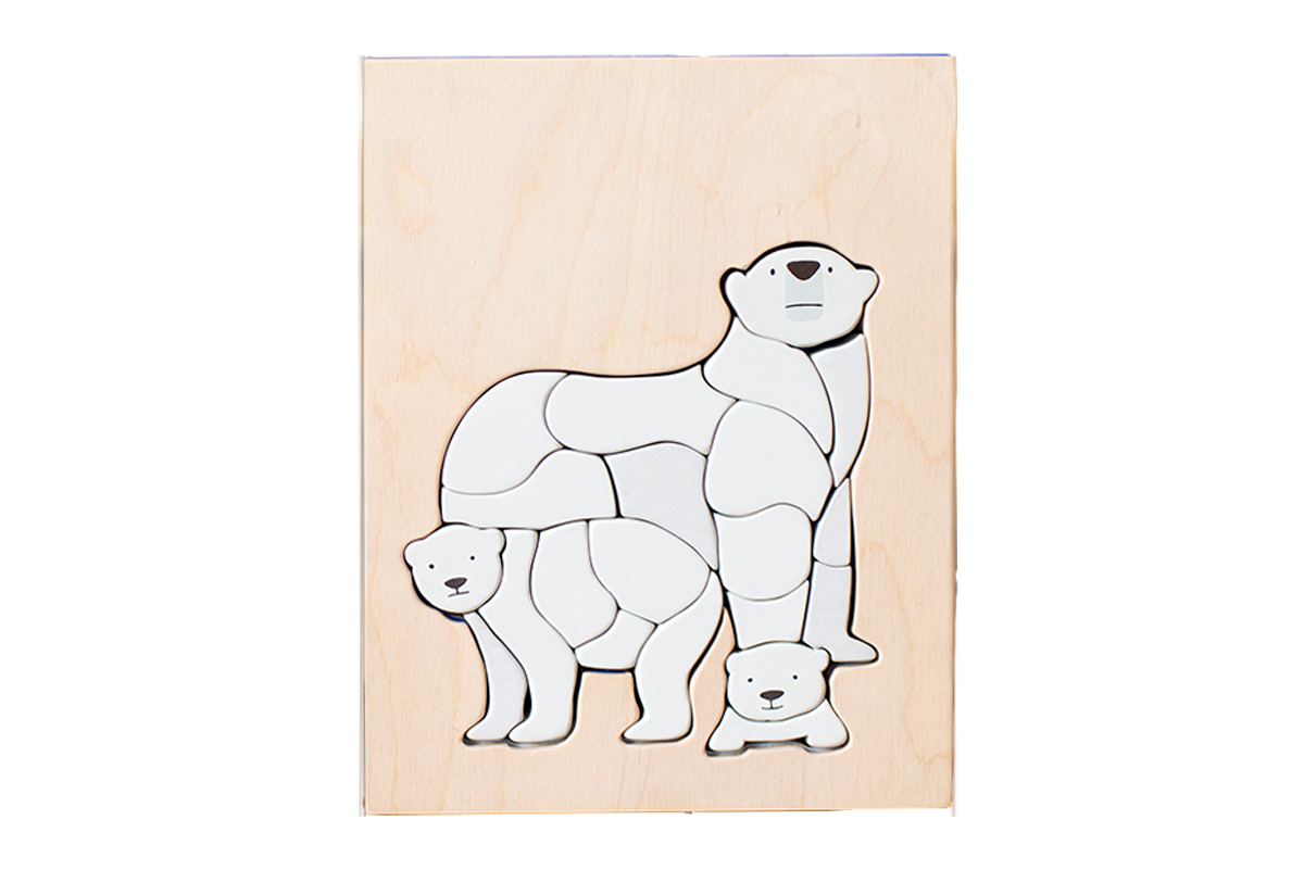 Eguchi Toys Polar Bear Puzzle – outline layer on white