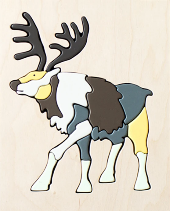 Eguchi Toys Reindeer Puzzle – completed puzzle on white