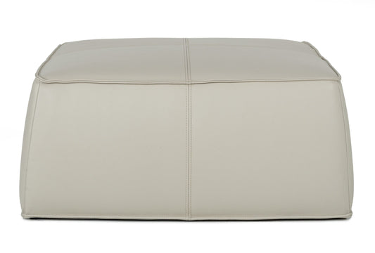 Divani Casa April Modern Light Grey Leather Square Ottoman