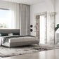 Nova Domus Aria Italian Modern Multi Grey Bed and Two Nightstands