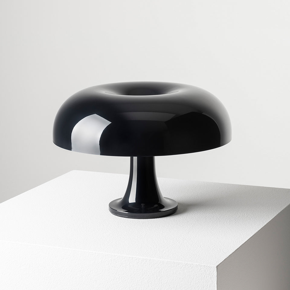 Artemide Nessino Iconic Mushroom Table Lamp in Black