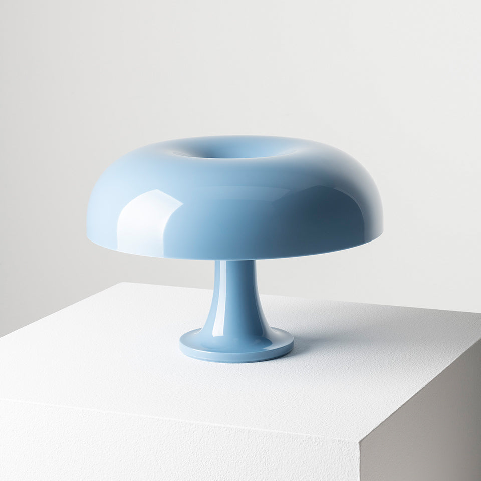 Artemide Nessino Iconic Mushroom Table Lamp in Light Blue