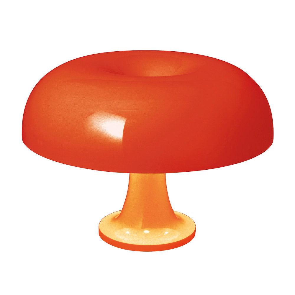 Artemide Nessino Iconic Mushroom Table Lamp in Orange