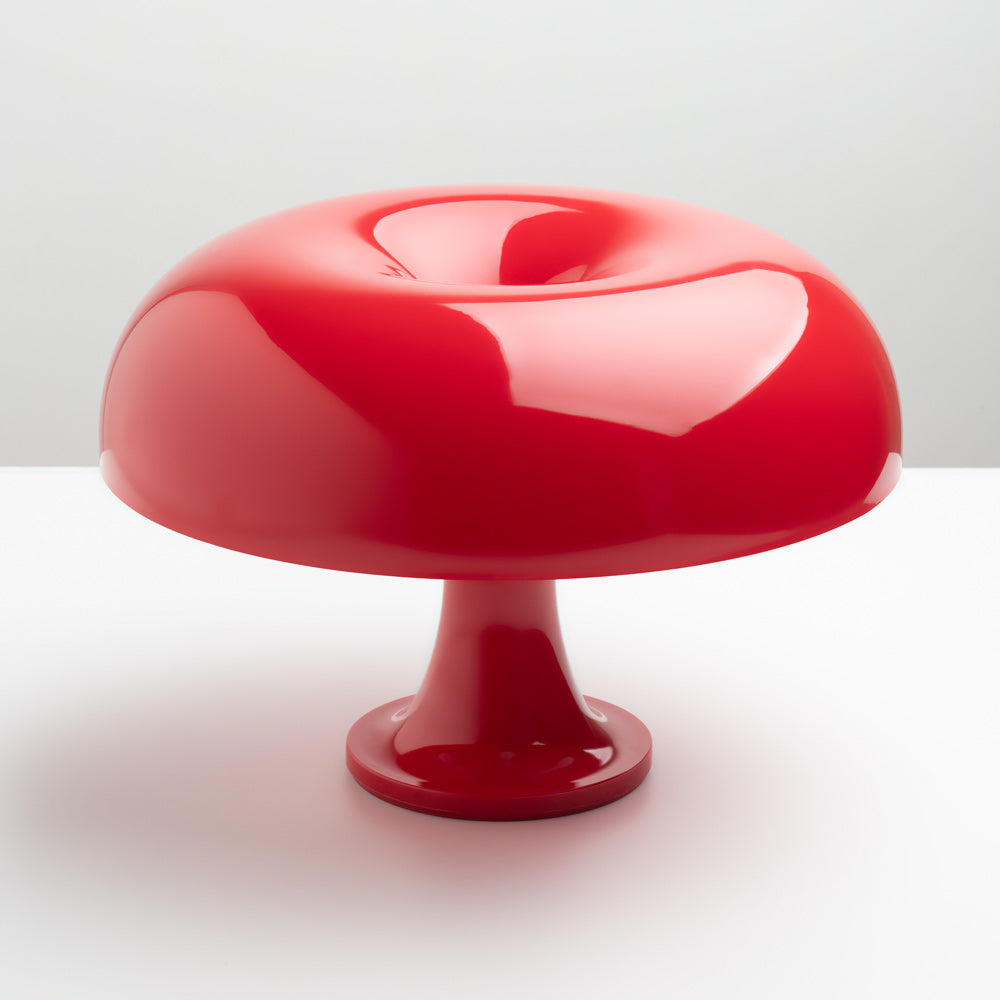 Artemide Nessino Iconic Mushroom Table Lamp in Red
