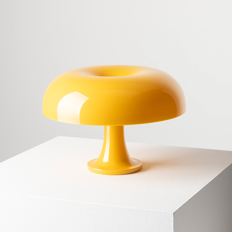 Artemide Nessino Iconic Mushroom Table Lamp in Yellow