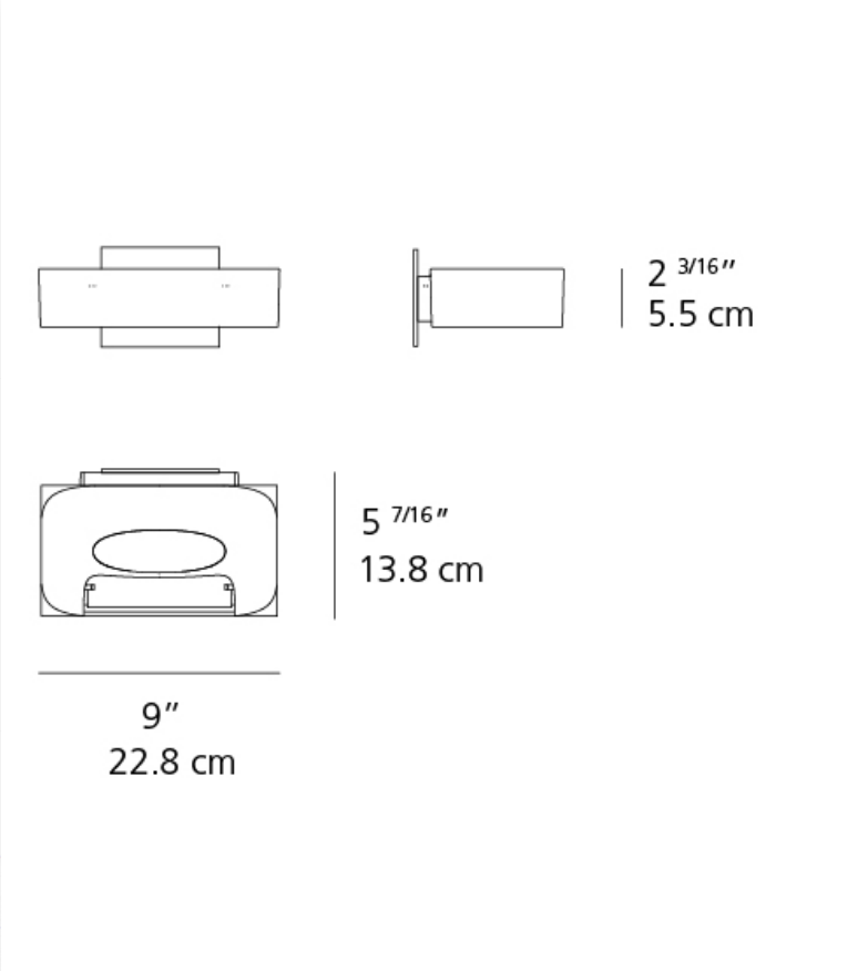 Artemide Melete white wall sconce for modern interiors dimensions