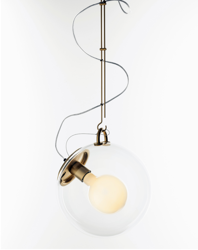 Artemide Miconos Italian glass globe suspension light