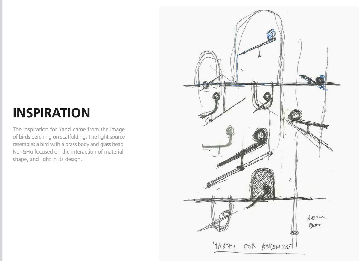 Artemide Yanzi Table Lamp in a contemporary home office sketch