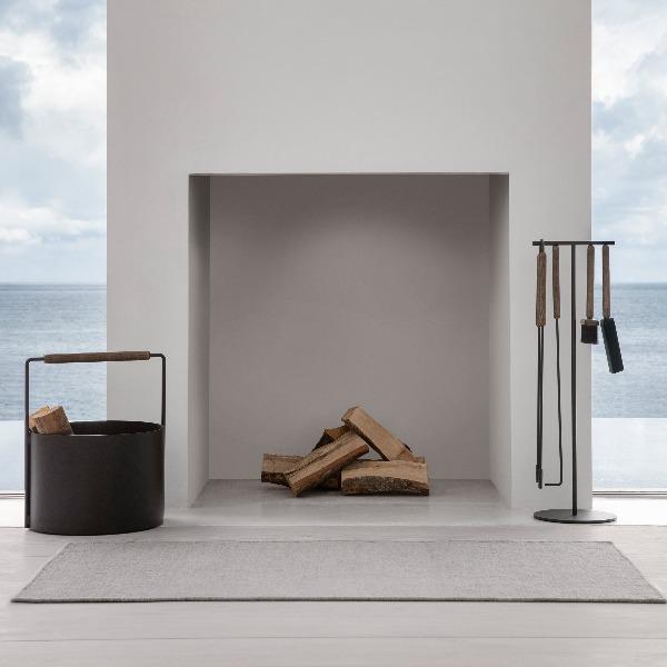 blomus Ashi Firewood Basket Black Handle