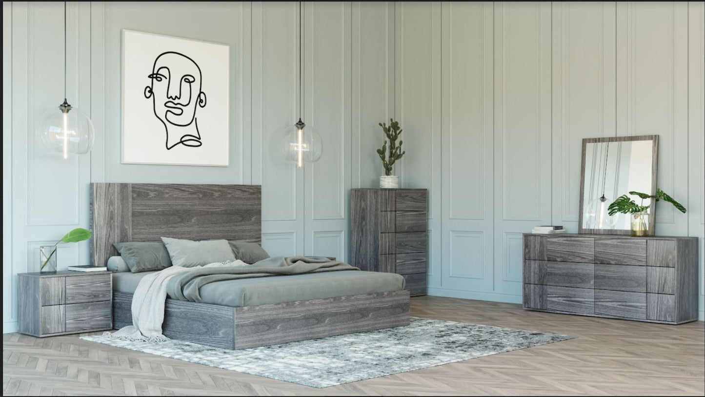 Nova Domus Asus Italian Modern Elm Grey Bed