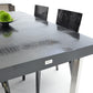 A&X Skyline Modern Black Crocodile Lacquer Extendable Dining Table