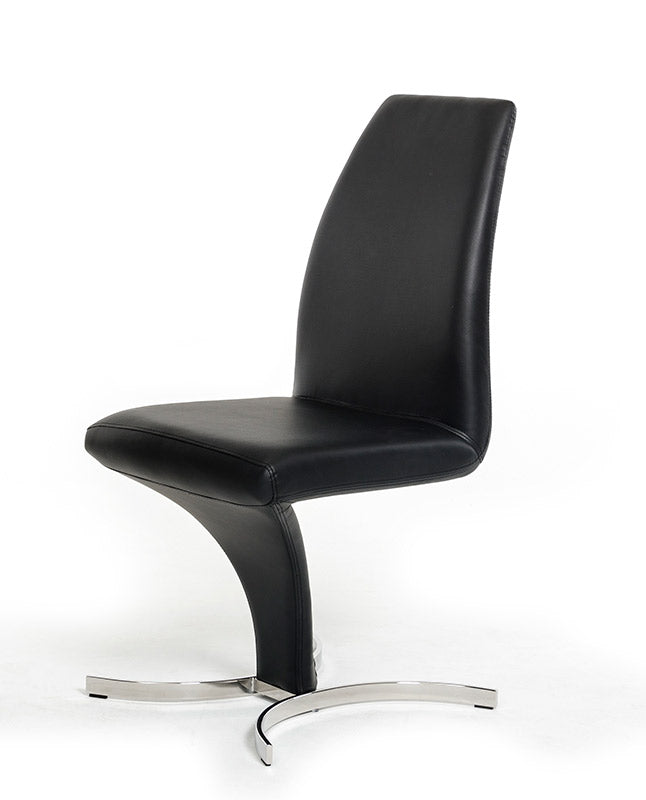 Nix Modern Black Leatherette Dining Chair Set of 2