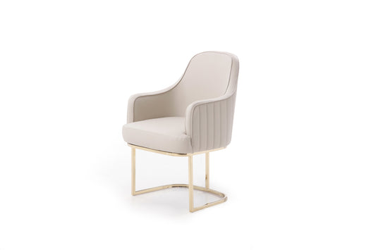 Modrest Tyler Modern Grey and Gold Dining Chair