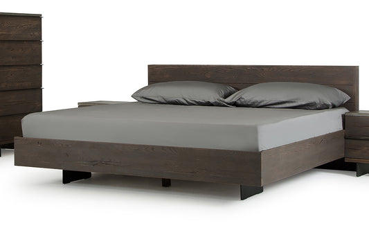 Modrest Selma Modern Dark Aged Oak Queen Bed