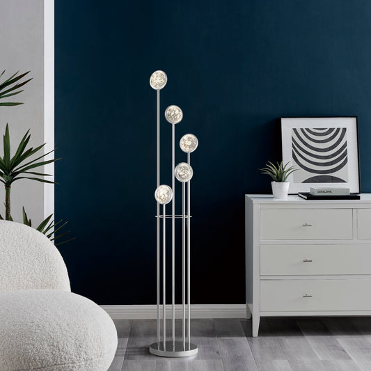 Bubbling Glow Floor Lamp Chrome by Finesse Decor FL-650
