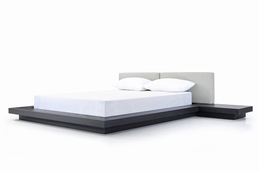 Modrest Opal Modern Wenge and Grey Platform Bed