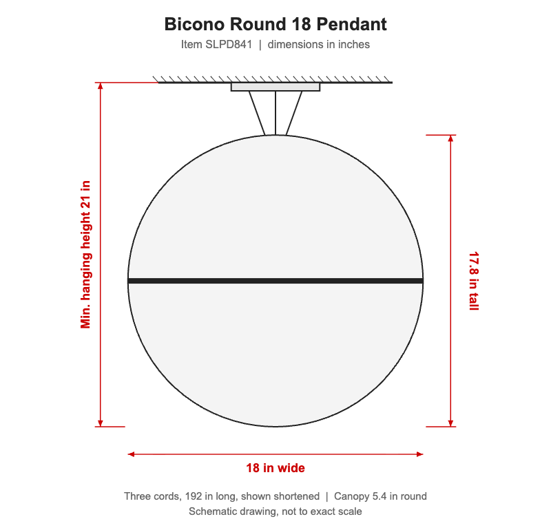 Visual Comfort Bicono Round 18 Pendant – view 3