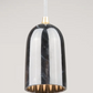 Doric 8 LED pendant light with polished black marble effect resin shade. 