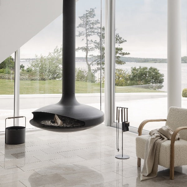 blomus Ashi Fireplace Tool Set 5-Piece Black Handle