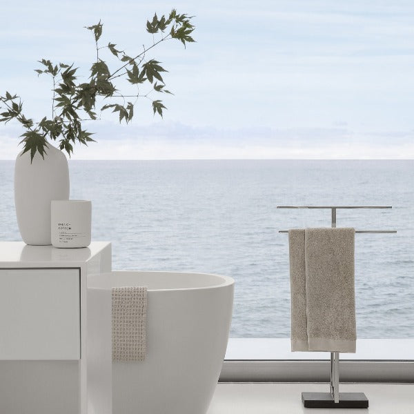 blomus Scented Candle in Concrete Container Large Moonbeam Morning Rays Fragrance Large