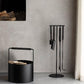 blomus Ashi Fireplace Tool Set 5-Piece Black Handle