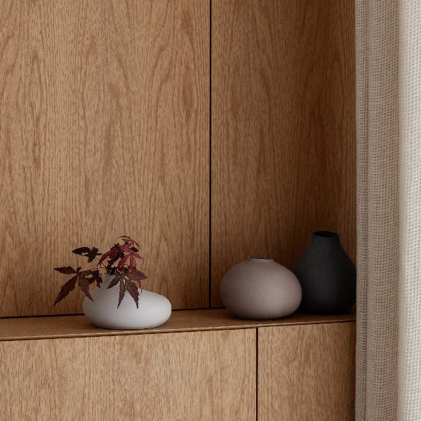 blomus Nona Porcelain Mini Vases Bark Set of 3