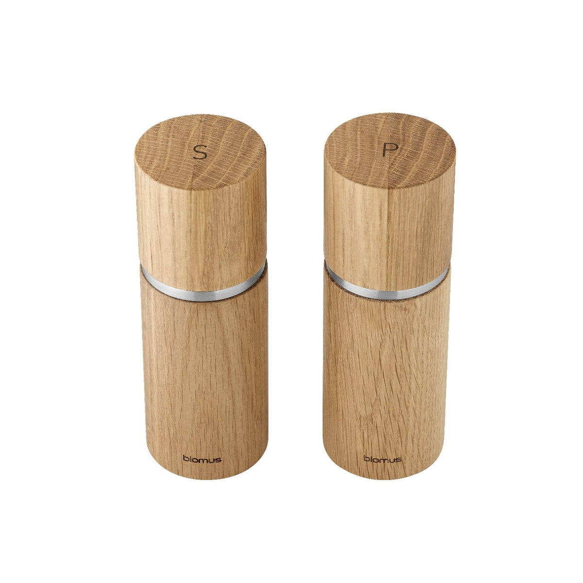 blomus PEPE Oak Salt & Pepper Mill Set, Ceramic Grinders – Natural Oak oak mills, product photo