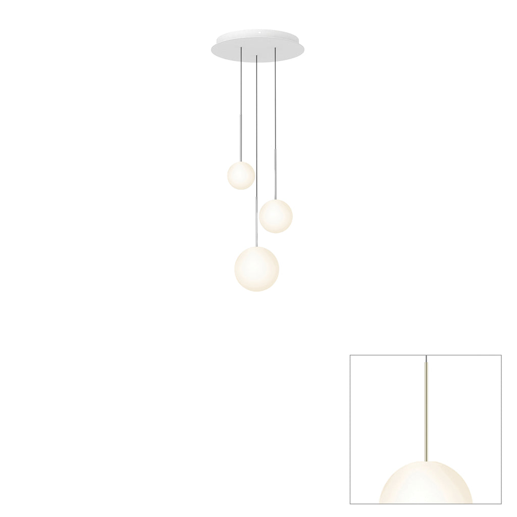 Pablo Designs Bola Sphere LED chandelier – 5" x 6" x 8", Brass
