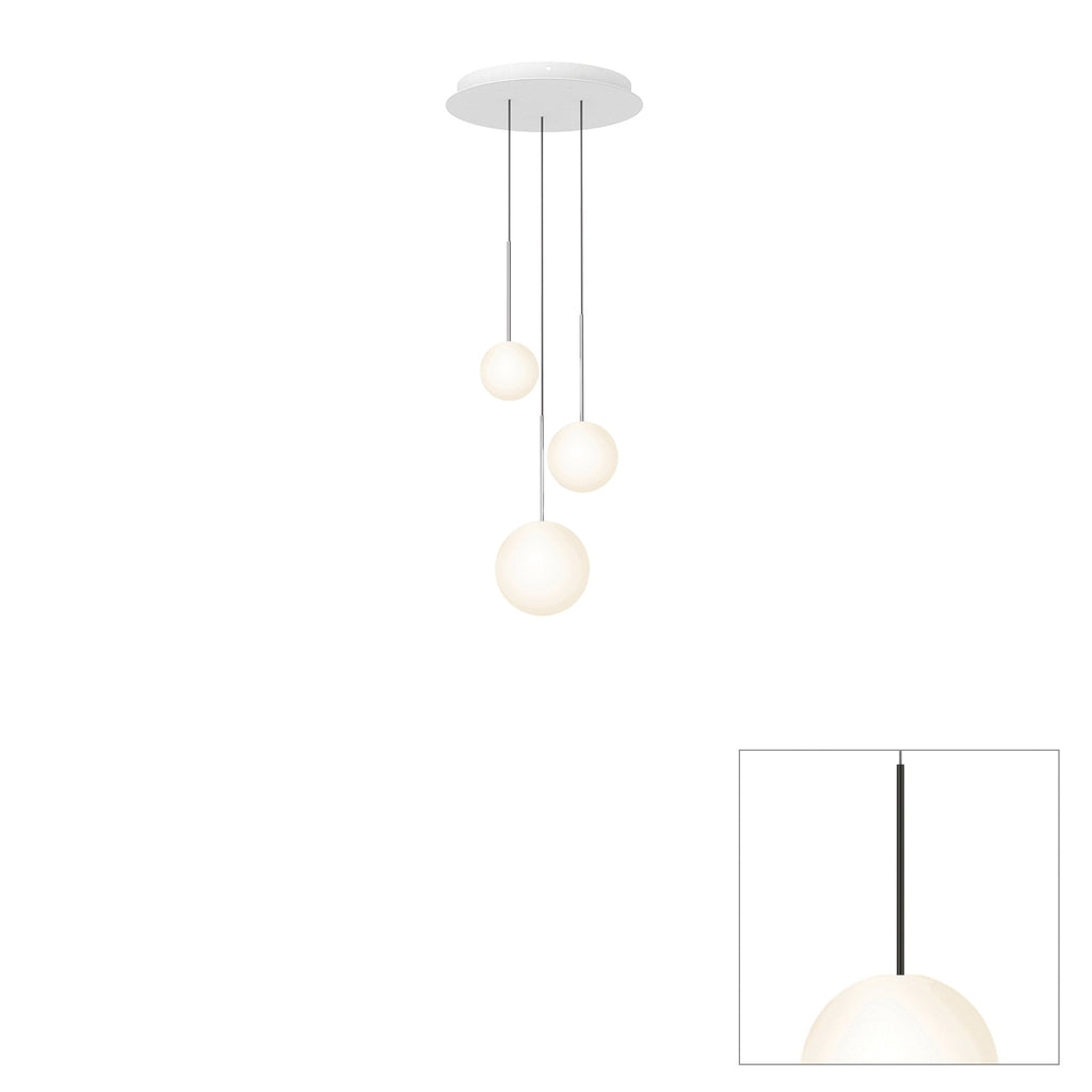 Pablo Designs Bola Sphere LED chandelier – 5" x 6" x 8", Matte Black