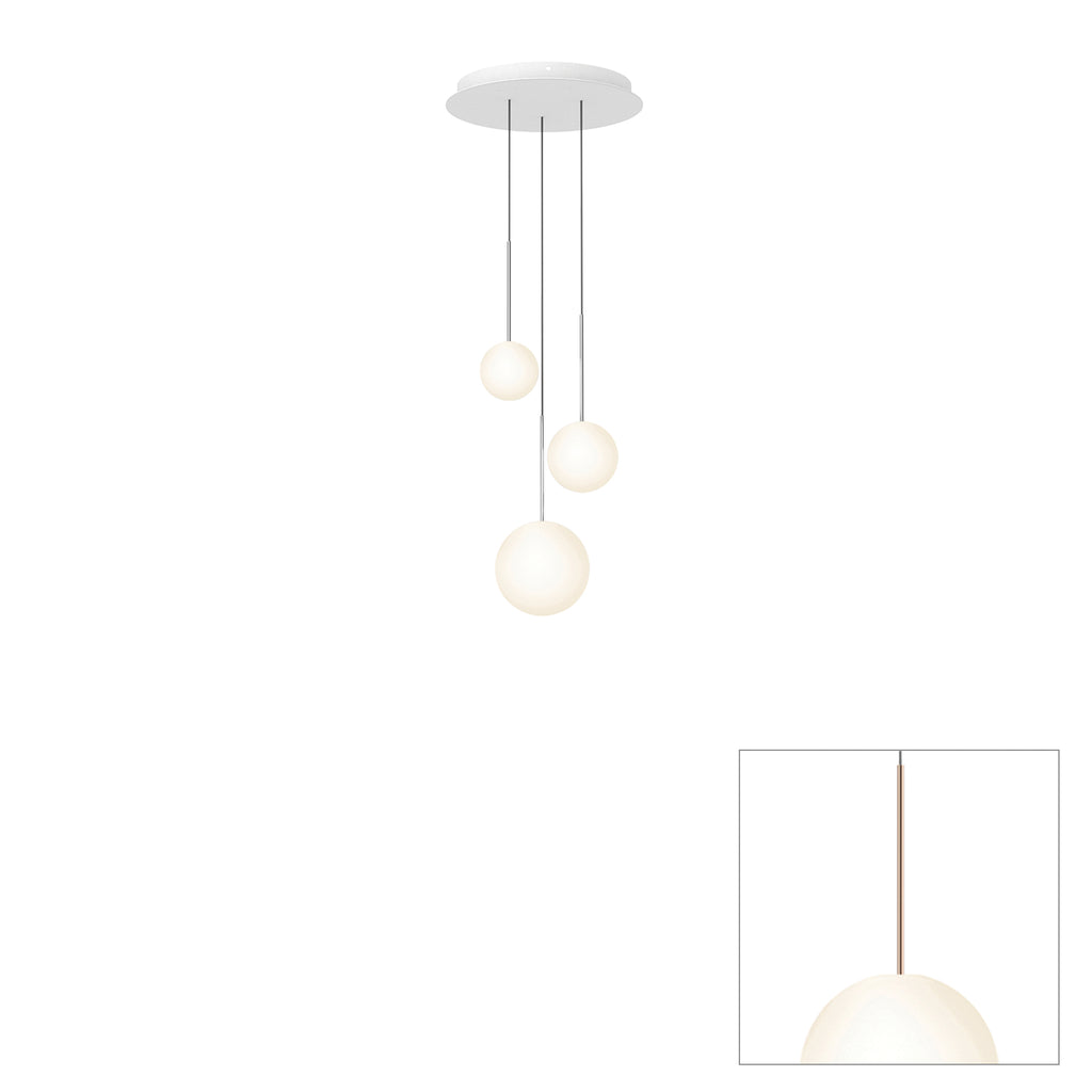 Pablo Designs Bola Sphere LED chandelier – 5" x 6" x 8", Rose Gold