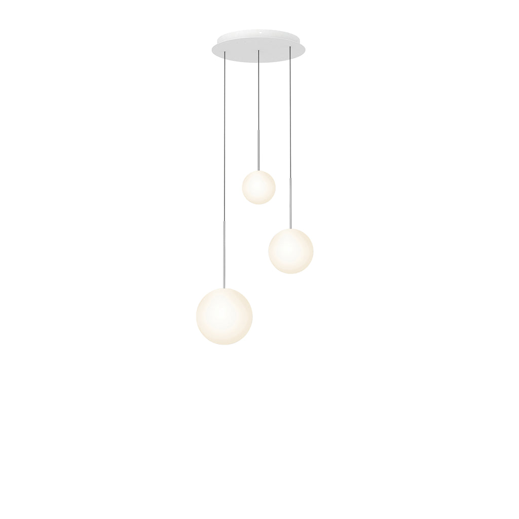 Pablo Designs Bola Sphere LED chandelier – 6" x 8" x 10", Chrome