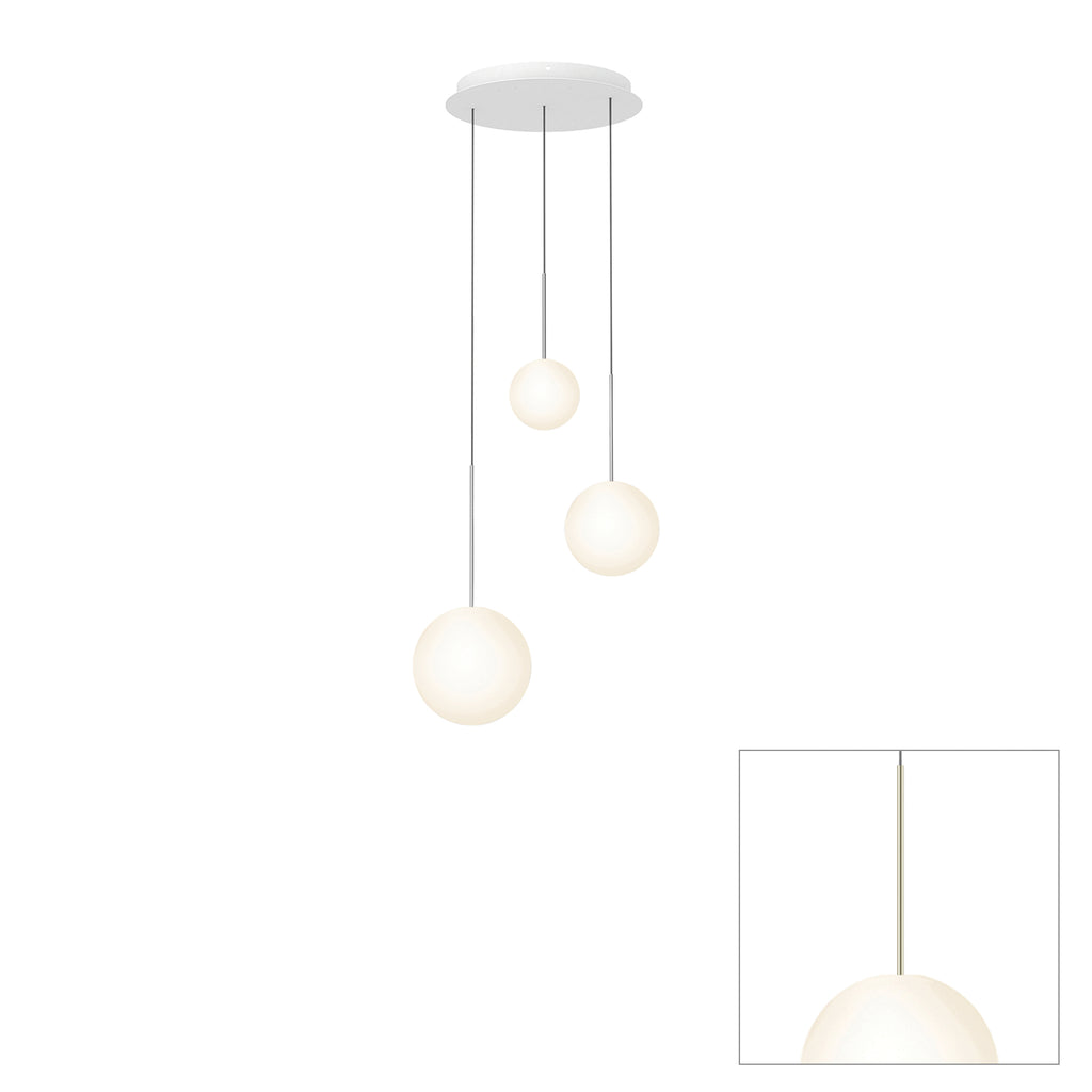Pablo Designs Bola Sphere LED chandelier – 6" x 8" x 10", Brass